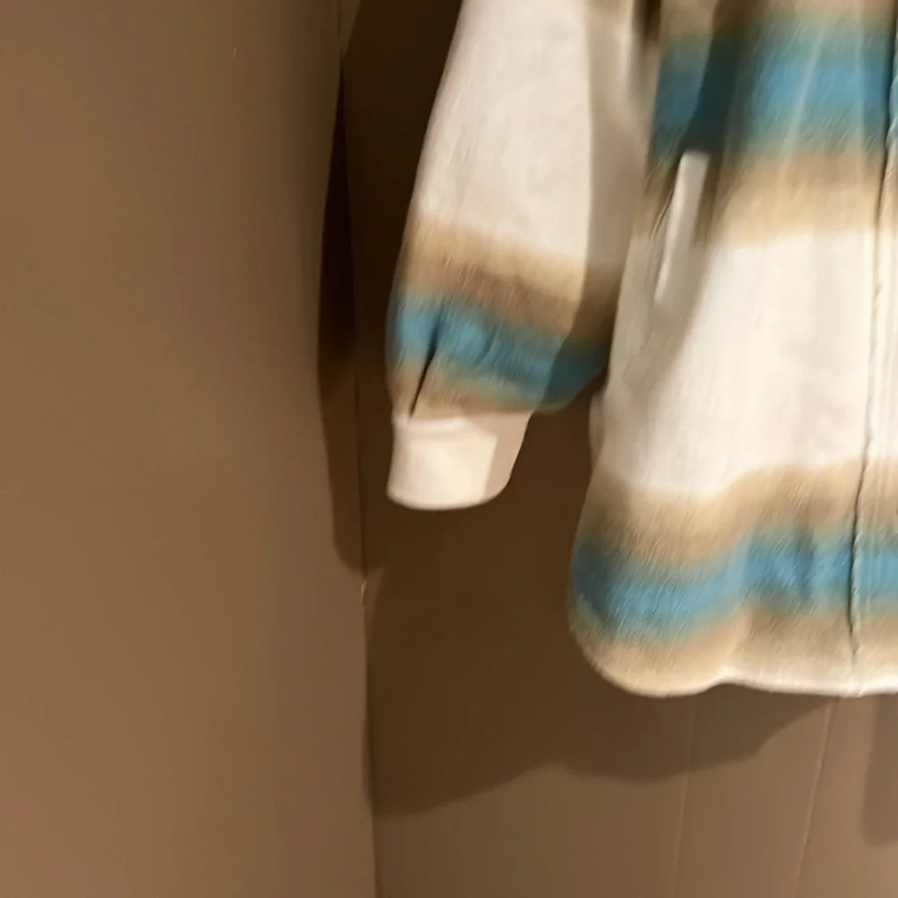 Free People West Coast Ruby Jacket in Cream Striped Pattern Sz M NWT - Picture 7 of 9